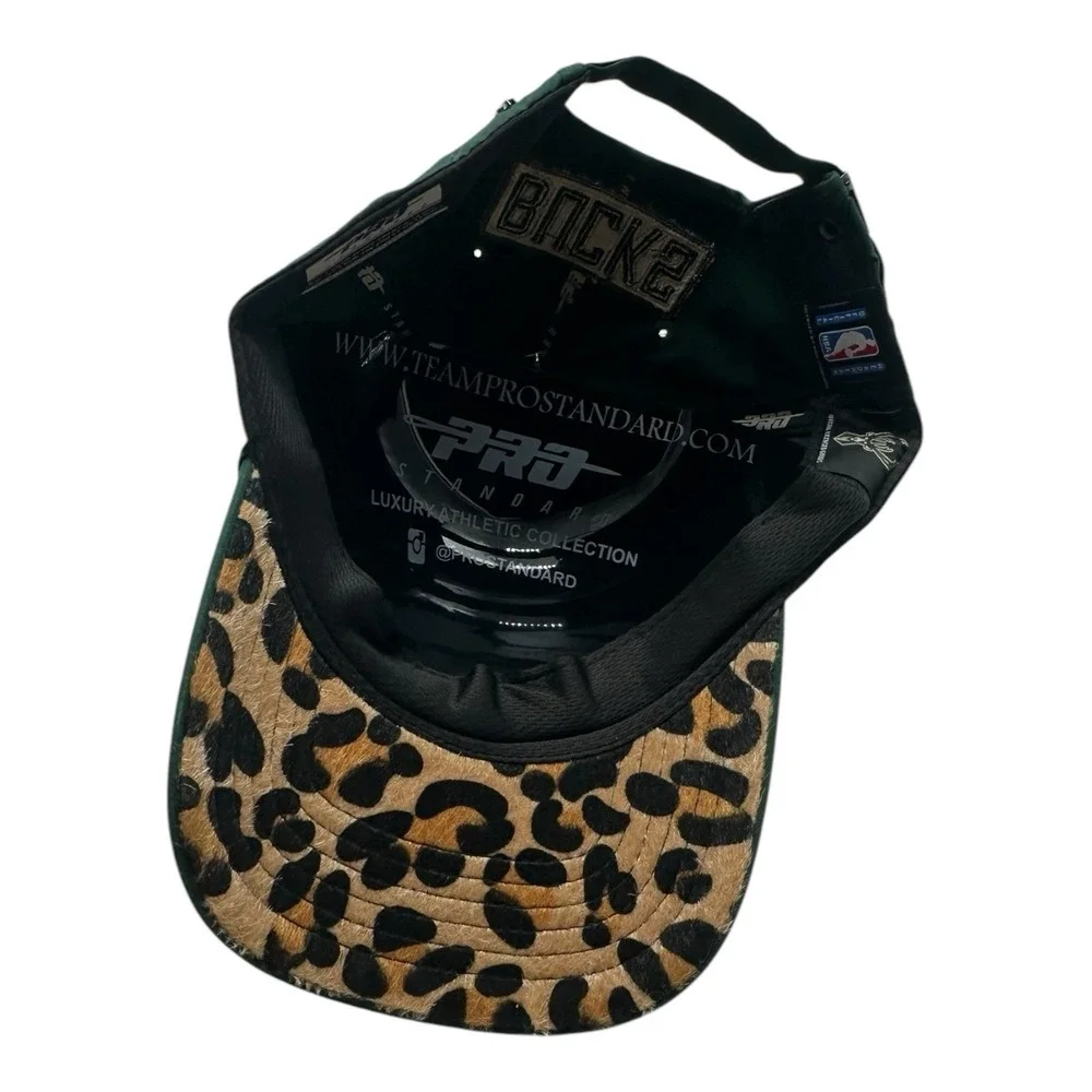 Pro Standard Milwaukee Bucks Hat Cap Strapback Adjustable Green Leopard Cheetah‎